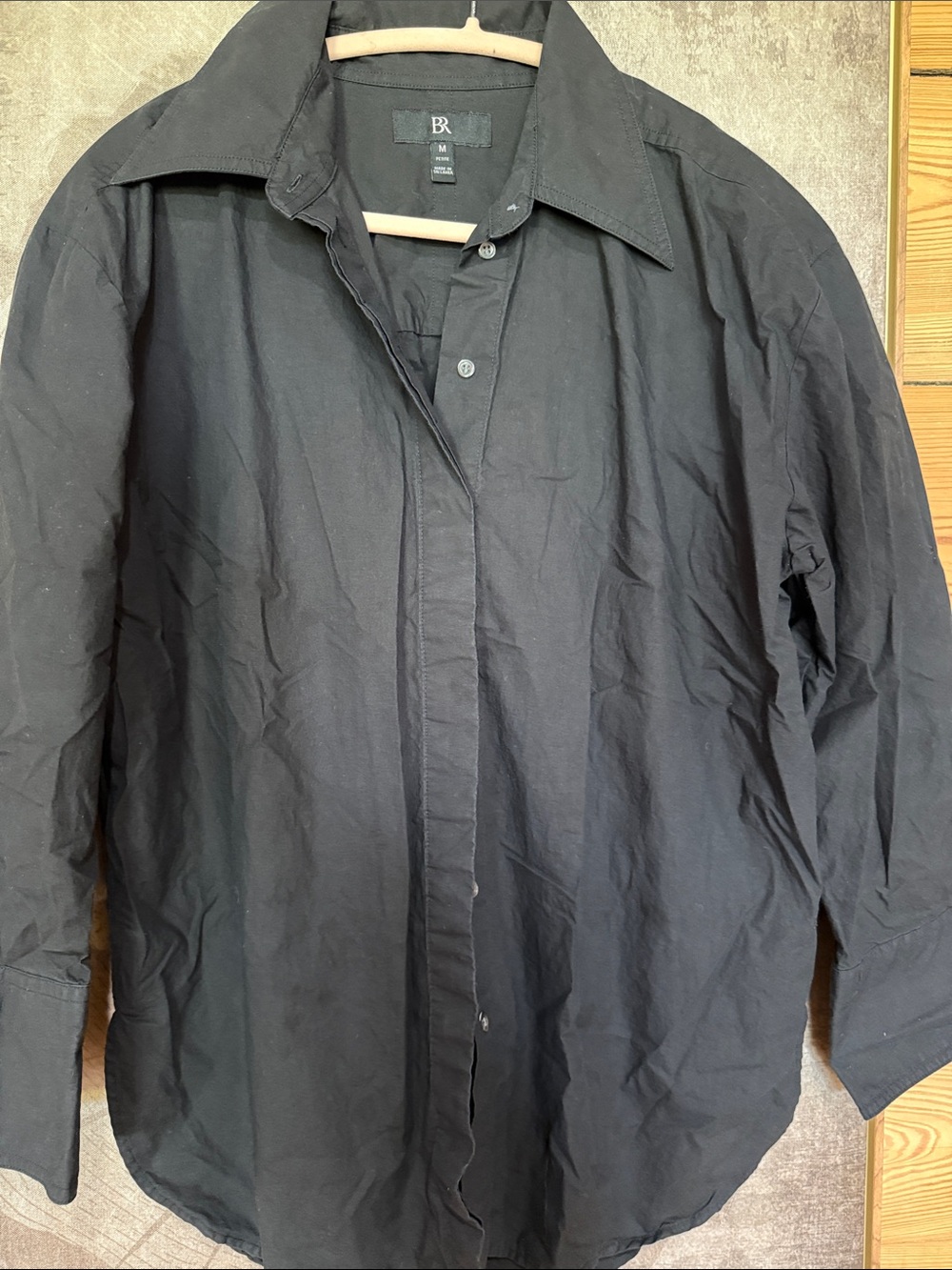 Banana Republic Black cotton button Shirt with great cuffs. Like new